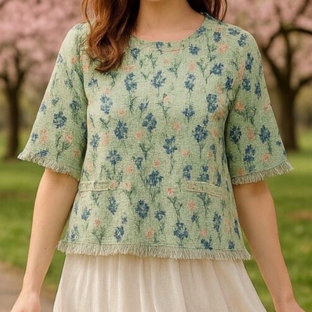 Tuckernuck Jardin Floral Tapestry Fringe London‎ Top - Small